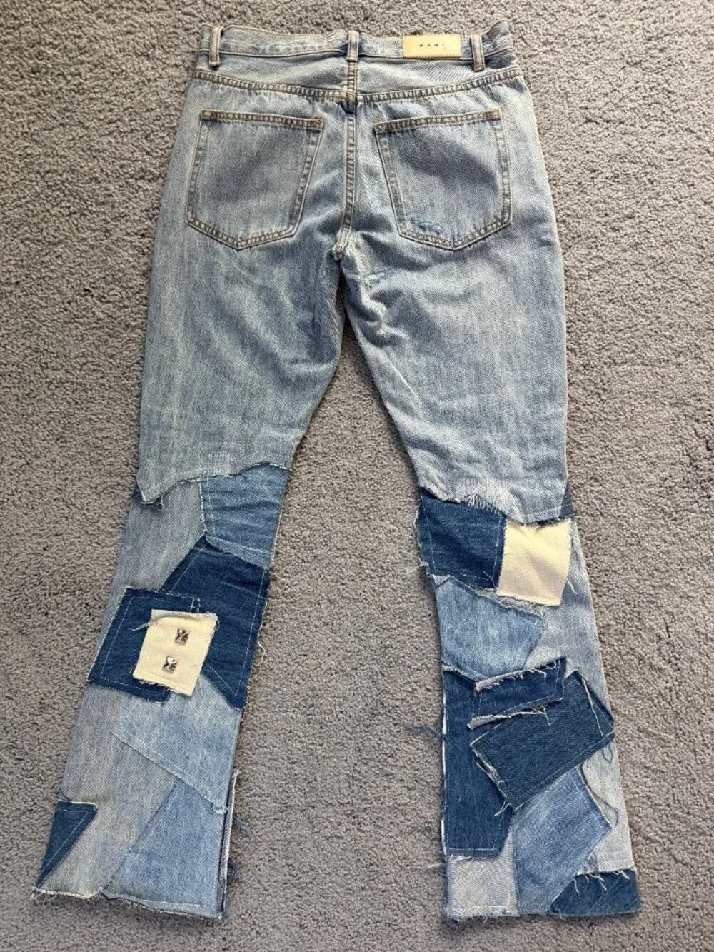 mnml B424 Patch Flare B Fit Denim Jeans -Men's Sz. 31 -Patchwork Flare Leg -VGUC